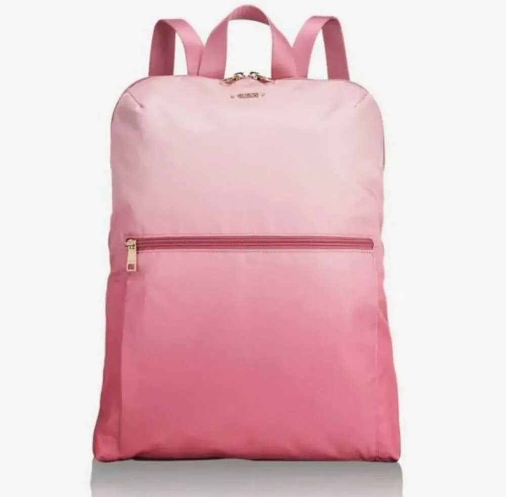 TUMI Voyageur Just in Case Travel Backpack Nylon Ombré Pink Lightweight